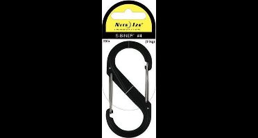 Nite Ize NISBP4-03-01BG S-Biner Size #4 Plastic - Zwart - Zwart poorten - Karabijnhaak 88 mm x 38 mm x 8 mm 1 stuk(s)