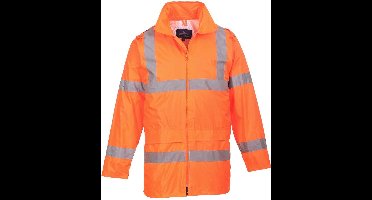 Regenjas Oranje Maat M met reflecterende striping
