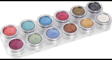 Grimas water make-up pearl pure 12 palette, 12x2,5 ml, parelmoer kleuren