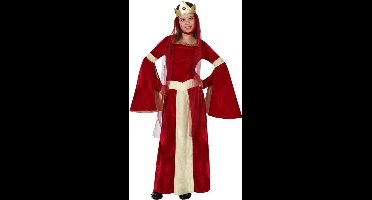 Rood met goud koninginnen kostuum voor meisjes - Verkleedkleding - Maat 122/134