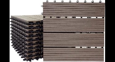 WPC hout vloertegel 11 stuks (L Coffee)