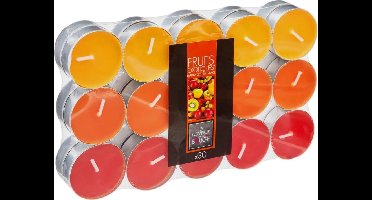 Atmosphera Geurkaars waxine/theelichtjes - 30x - Tropisch fruit - 3,5 branduren