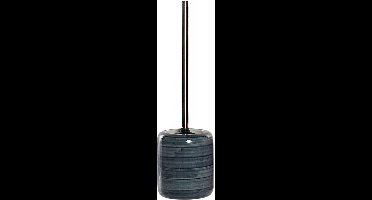 Items Toiletborstel met houder - marmer look - polystone - blauw - 39 cm
