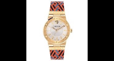 Versace Greca Logo VEVH01521 Horloge - Leer - Multi - Ø 38 mm