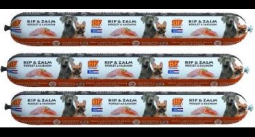 3x800 gr Biofood vleesvoeding zalm hondenvoer