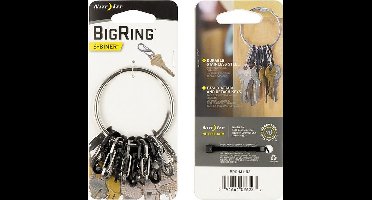 NITE Ize NI-BRG-M1-R3 BigRing 8 S-Biner Sleutelring Zwart, Zilver 1 stuk(s)