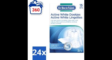 Dr. Beckmann - Kleurverzorging - Active White - Witte Was - 15 Doekjes - Voordeelverpakking - 24 stuks