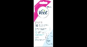 Veet Pure Ontharingsstrips - Gezicht - Hypoallergene - Aanbevolen Door Dermatologen - 16 stuks