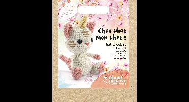 Haakpakket Eenhoorn-Kat | Doe-het-zelf Haakset | Chat Chat Mon Chat, 15 cm