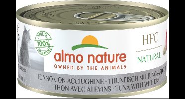Almo Nature HFC Natural Natvoer voor Katten - 24 x 150g - Tonijn en Jonge Ansjovis - 24 x 150 gram