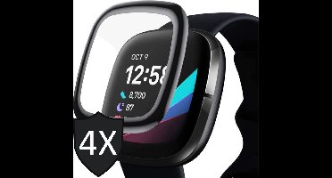 Screenprotector geschikt voor Fitbit Sense - Full Screen Protector - 4 Stuks