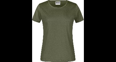 James And Nicholson Dames/dames Ronde Hals Basic T-Shirt (Olijf)