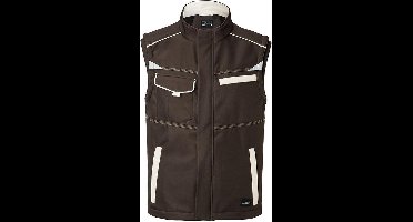 James and Nicholson Uniseks werkkleding Softshell Vest Level 2 (Bruin/steen)