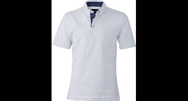 James and Nicholson Herenpolo (Wit/donker denim)
