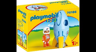PLAYMOBIL 1.2.3 Astronaut met raket - 70186