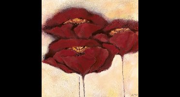 Kunstdruk Elena Filatov - Mohn in Milch I 70x70cm