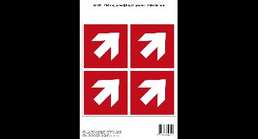 Pictogram sticker A045R - Richtingaanwijzing 45 graden - 100x100mm - 4 stickers op 1 vel