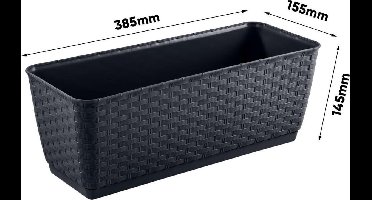 Prosperplast  bloempot - balkonpot met Ratolla haken - umbra