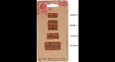 Opry Skai-leren labels made with love - 5x4st