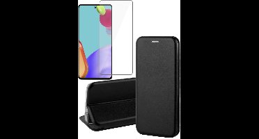 Hoesje geschikt voor Samsung Galaxy A52 - Portemonnee Book Case - Zwart - Met Screenprotector