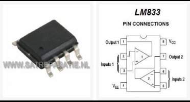 LM833 Dual High-Speed Audio Operationele versterker | SMD SO-8 | 4 stuks