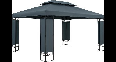 Casaria Paviljoen Elda 3x4 - UV-bescherming 50+/Zijpanelen - Antraciet