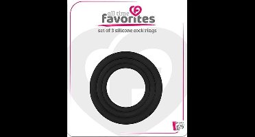 Dreamtoys All Time Favorites 3 siliconen Cockrings Penisring - Zwart