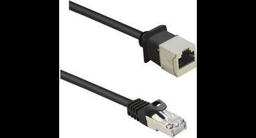 Renkforce RF-4394124 RJ45 Netwerkkabel, patchkabel CAT 5e F/UTP 0.50 m Zwart Verlengkabel Snagless, Vergulde steekconta