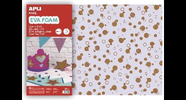 Apli Kids EVA Foam vellen 60 x 40 cm Glitter cirkels goud - 3 vel