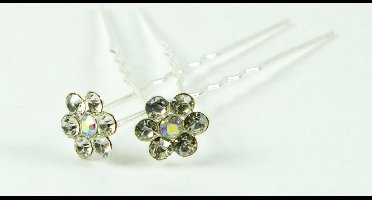 Haarpinnen bloem middel met strass