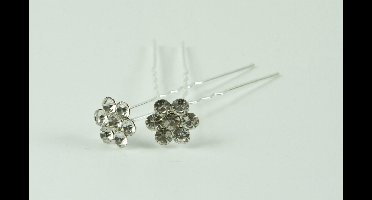Haarpinnen bloem van 7 strass points