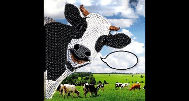 Craft Buddy- Card Kit-Diamond Painting Funny Cow- Multi Color
