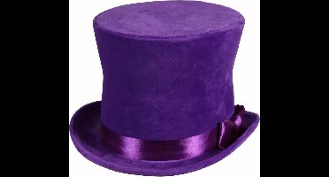 Hoge hoed Flair - Paars - Luxe Hoed - Carnaval - Een Stuk - Maat 60