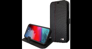 Bookcase hoesje geschikt voor iPhone 12 Mini - BMW - Effen Zwart - Kunstleer
