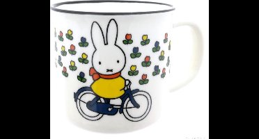 Nijntje Fietst retro mok tulpen wit