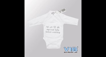 VIB® - Rompertje (overslag) Luxe Katoen - Remove Baby before washing (Wit) - Babykleertjes - romper - rompertjes - rompertjes met tekst - baby cadeau - baby aankondiging - overslagromper