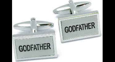 Manchetknopen - Godfather Tekst Zwart Rechthoekig