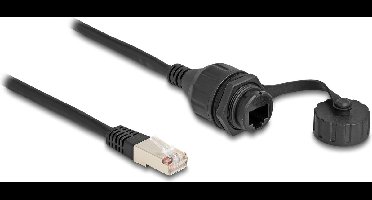 Delock Cable RJ50 male to RJ50 female for built-in with sealing cap IP67 dust and waterproof 20 cm