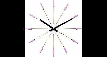 NeXtime Plug Inn – Wandklok – 58 cm – RVS – Lavendel – Stil