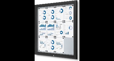 Vergrendelbaar Notitiebord Outdoor SCT met Gasveer 12 X A4 Zwart - Syna SCT12XA4PHC9005 - Horeca & Professioneel