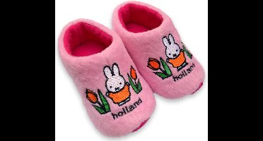 Klompsloffen Nijntje - Klomppantoffel Tulpen Roze - Maat 16/19