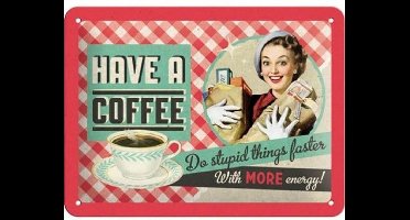 Have A Coffee Wandbord - Metaal - 15 x 20 cm
