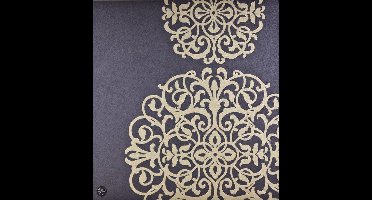 Dutch Wallcoverings Dessin - Blauw/goud