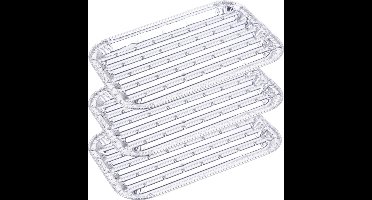 Set van 20x stuks barbecue grillschalen rechthoekig 11 x 18 cm - Vlees grillen - BBQ rooster