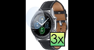 Screenprotector - 3 Stuks - Geschikt voor Samsung Galaxy Watch 3 41 mm - Extra Sterk - Tempered Glass - Gehard Glas - Beschermglas Screen Cover - Bescherm Protector voor Smartwatch