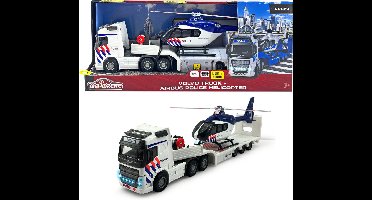 Majorette Grand Series - Volvo Truck + Police Helicopter NL - Metaal - Licht en Geluid - 35 cm - Speelgoedvoertuig