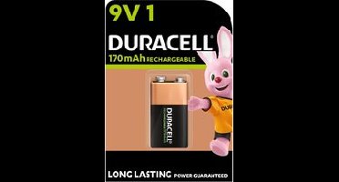 Duracell Rechargeable 9V 170mAh batterijen, verpakking van 1