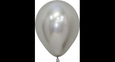 Latex ballonnen Sempertex silver reflex - 12cm - 50 stuks