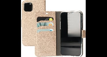 Mobiparts hoesje geschikt voor Apple iPhone 11 Pro - Saffiano Wallet/Portemonnee hoesje - Magneet Sluiting - 3 Opbergvakken - Bruin Koper