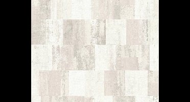 INDUSTRIELE BLOKKEN BEHANG - Creme Metallic - AS Creation Titanium 2